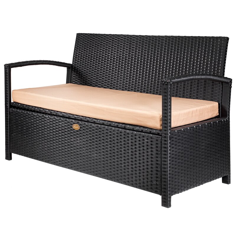 Barton All-Weather 70 Gallon Wicker Storage Bench | Wayfair